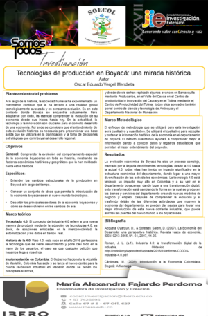 Tecnologías De Producción En Boyacá Una Mirada Histórica